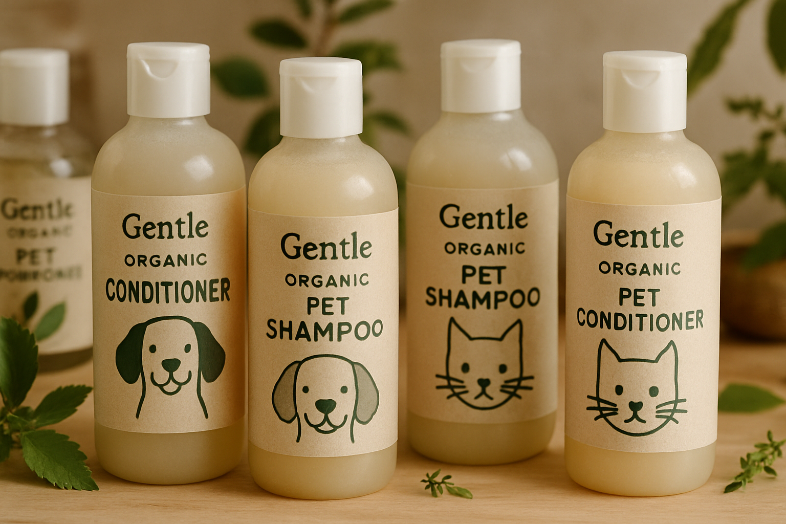 Gentle organic pet grooming products